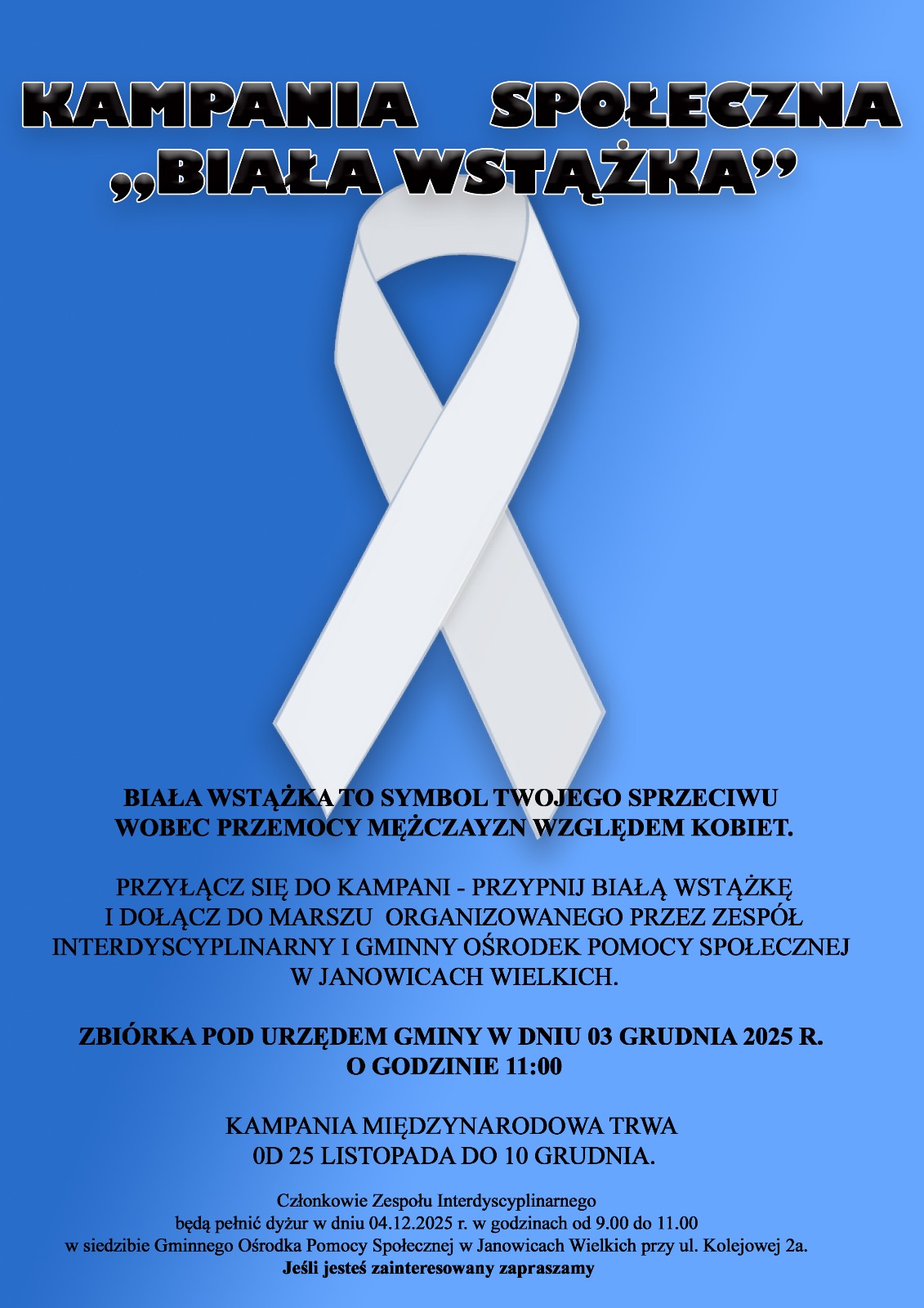 Biała wstązka plakat